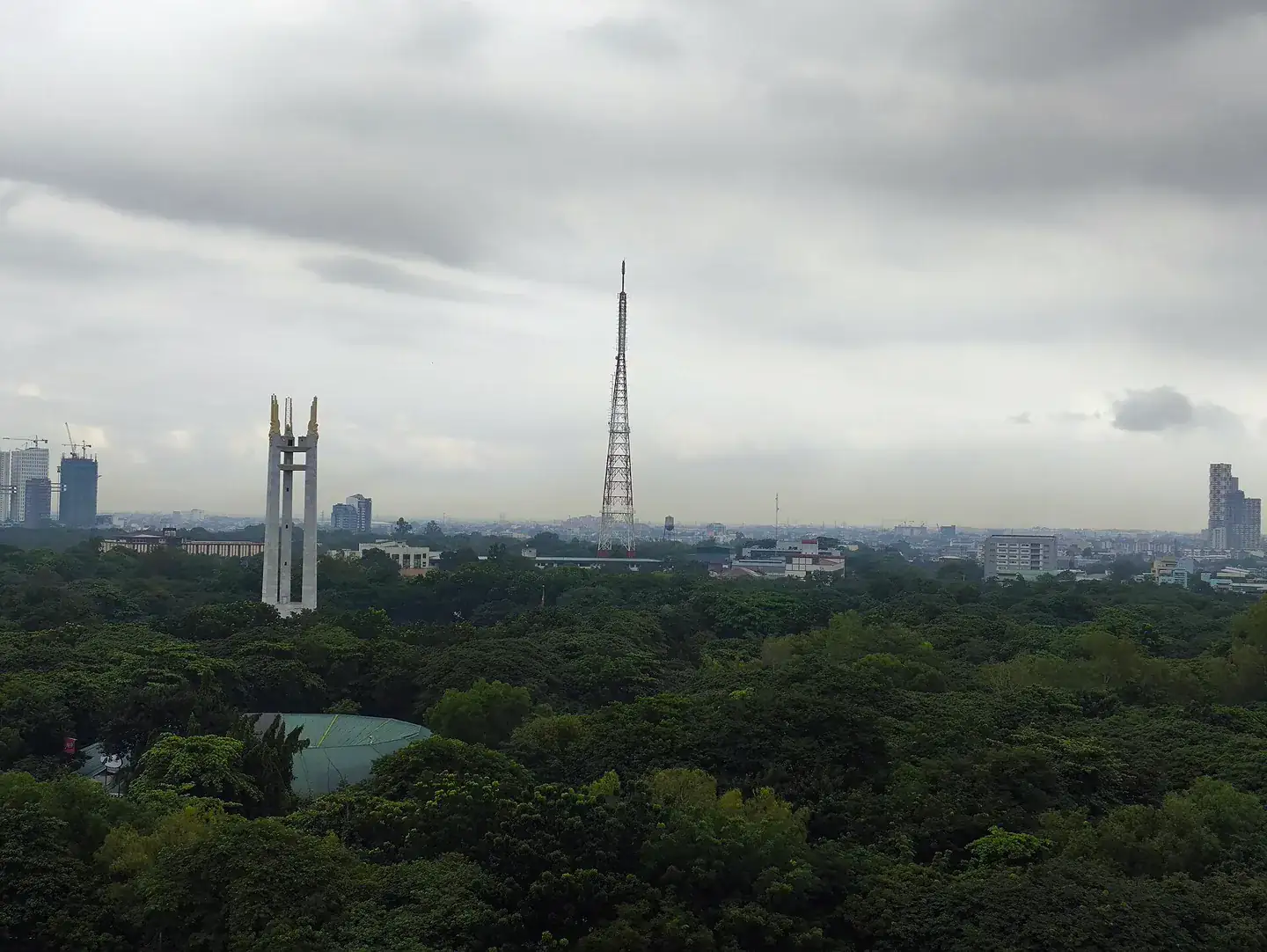 Elevated view of Quezon Memorial Circle and its central monument in Quezon City